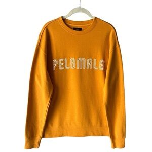 Pelomalo Cotton Crew Neck Pullover Sweatshirt Marigold Soft Orange Large